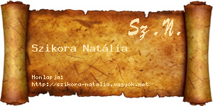 Szikora Natália névjegykártya